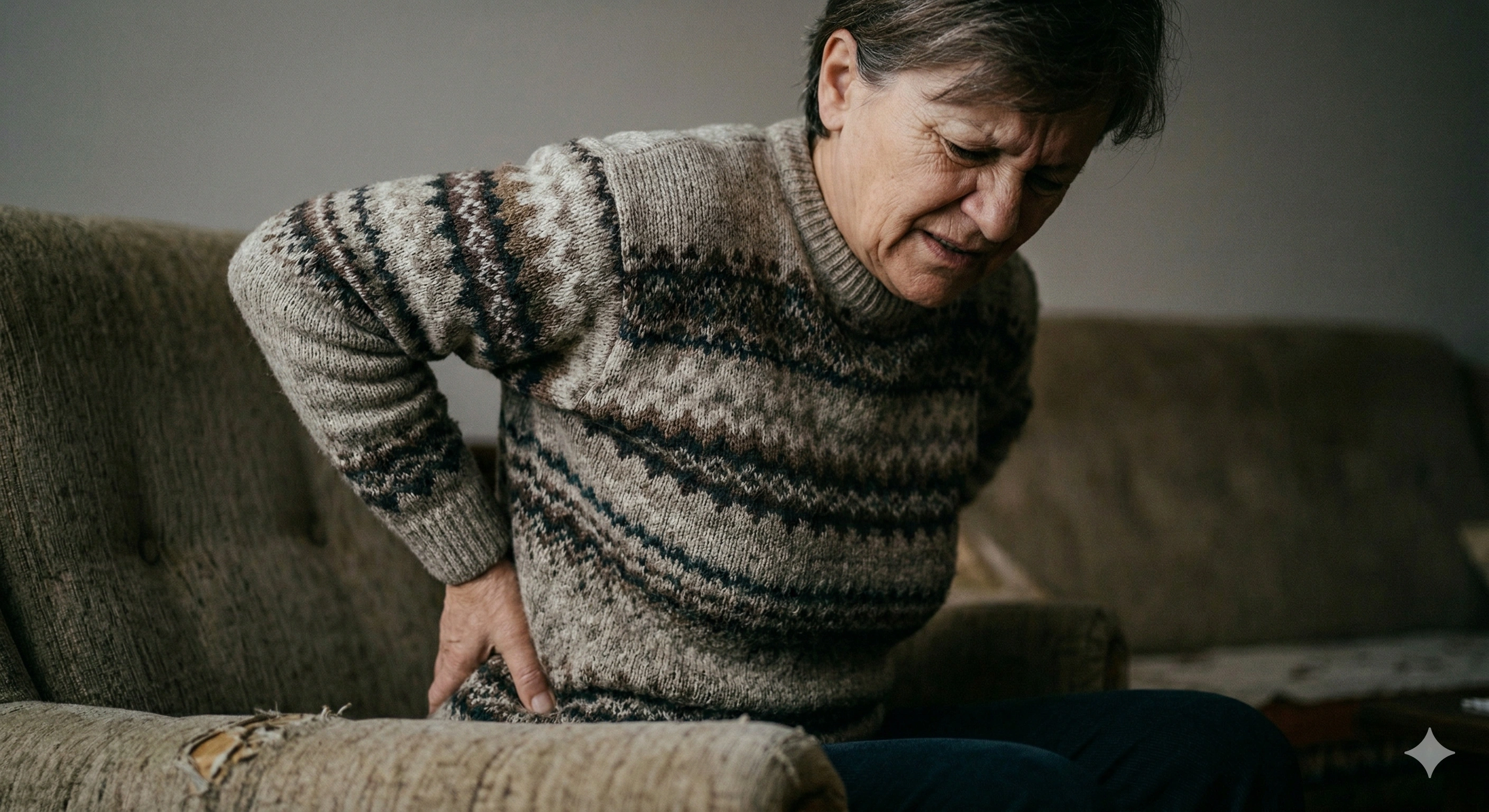 Osoba koja pati od jakih bolova u leđima i kolenima